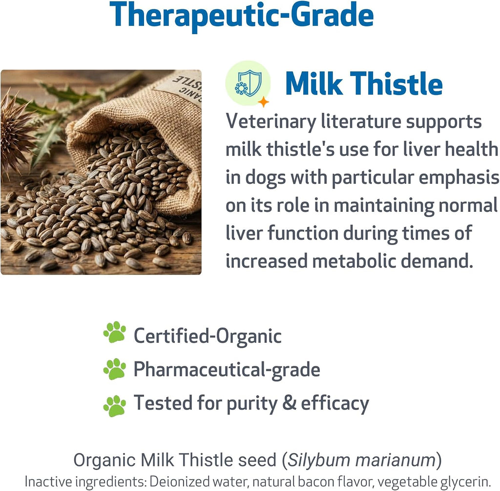 Pet Wellbeing Milk Thistle para Perros - Cardo Mariano Orgánico - 118 ml (4 oz) Líquido