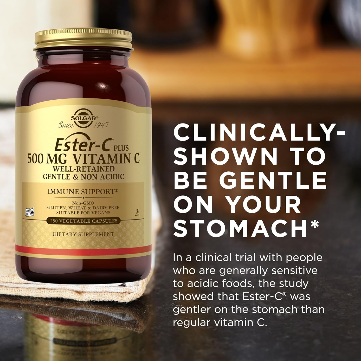 Solgar Ester-C Plus 500 mg Vitamina C (Complejo Ascorbato) - 250 Cápsulas Vegetales