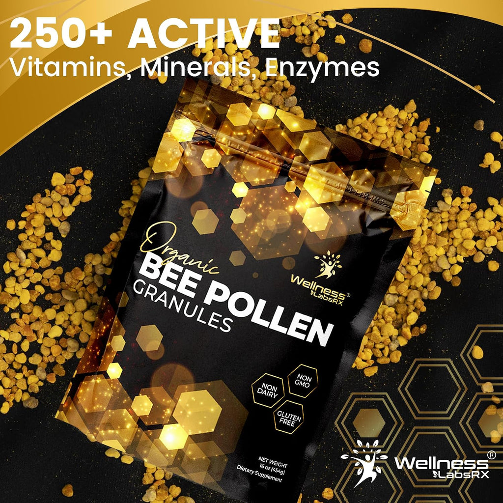 Gránulos de Polen de Abeja, 1 Libra (454 g) - Superalimento Keto con Proteínas, Vitaminas y Minerales