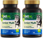 Petnc Senior Multi Chewables (60 unidades), Multivitamínico diario para perros senior, con zinc, magnesio, hierro y más, para la salud general, perros maduros, sabor a hígado