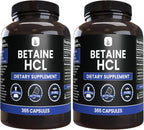 PURE ORIGINAL INGREDIENTS Betaine HCL, 100 Cápsulas - Puro, Sin Aditivos
