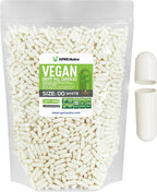 XPRS Nutra Cápsulas Vacías Tamaño 00 - 5000 uds - Cápsulas Vegetarianas - Cápsulas de Celulosa Vegetal para Rellenar (Blanco)