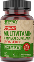 Deva Multivitamínico y Mineral Vegano Sin Hierro - Fórmula de Alta Potencia - 90 Comprimidos