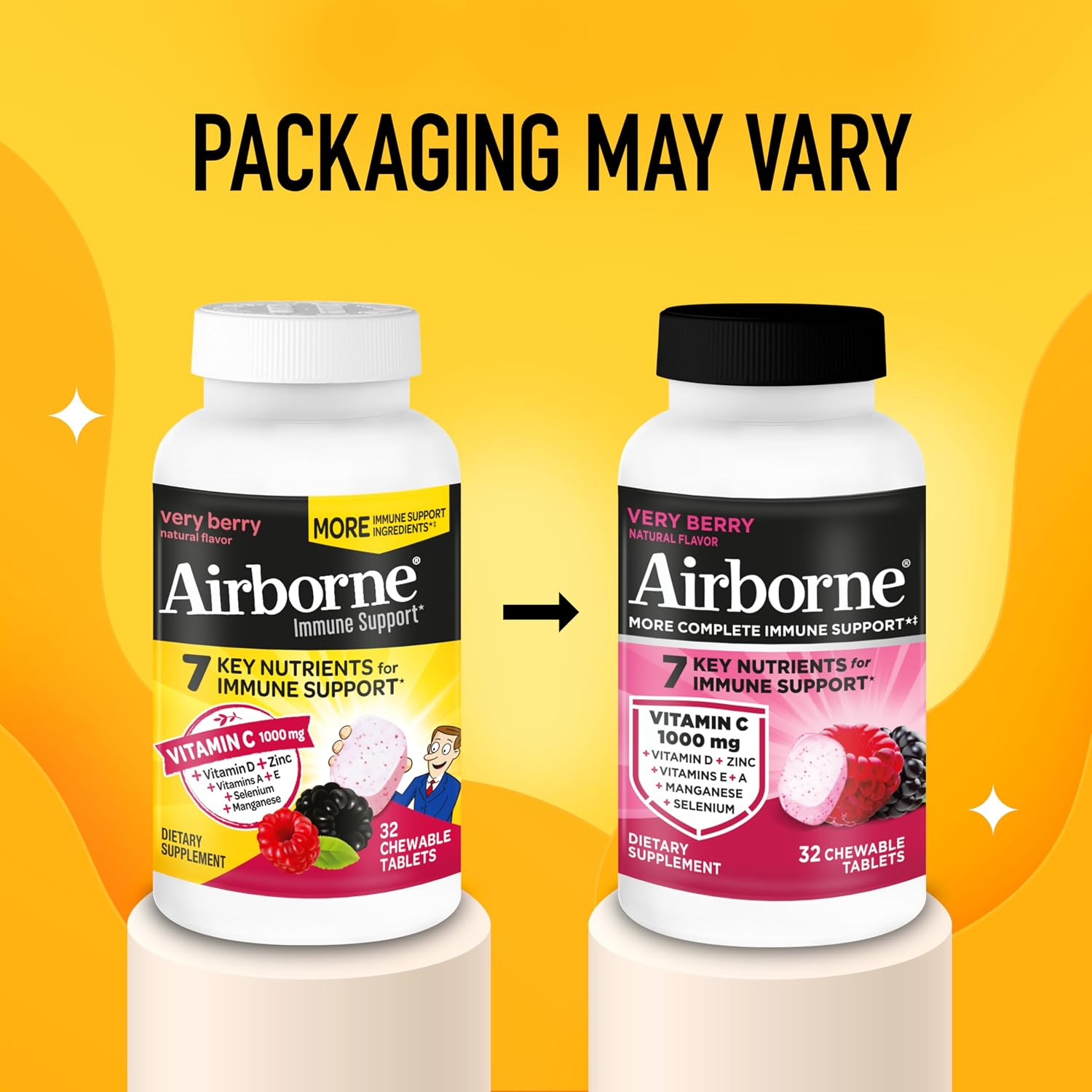 Airborne Very Berry Comprimidos Masticables, 32 unidades