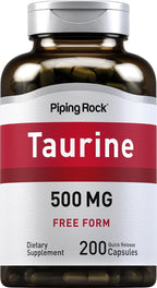 Piping Rock Taurina 500mg - 200 Cápsulas - Aminoácido Libre