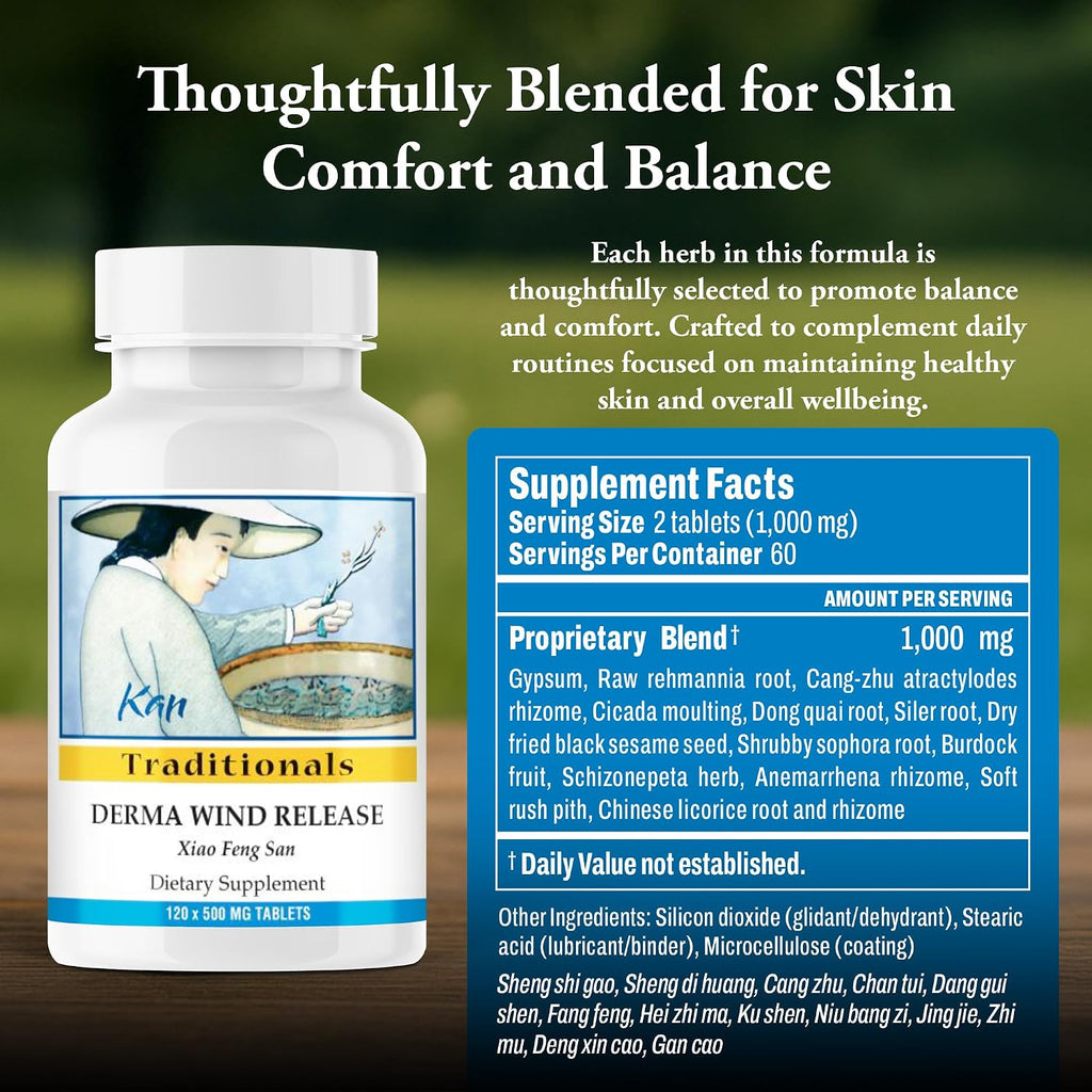 Kan Herbs - Derma Wind Release 120 comprimidos