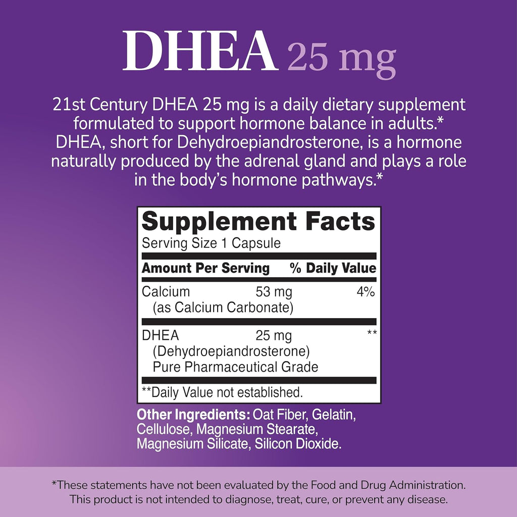 DHEA 25 mg Cápsulas (90 Unidades) – 21st Century