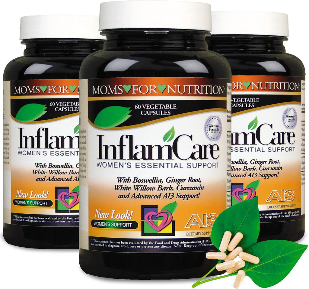 3 Botellas - InflamCare 3000mg Fórmula para Mujeres Sin Gluten - 180 Comprimidos