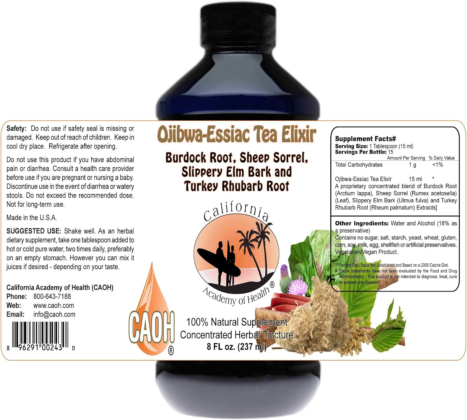 Ojibwa-Essiac Tea Elixir – 237 ml (8 oz) de California Academy of Health