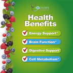 Doctors Finest Complejo B Gomitas Veganas - Sabor Fresa Natural - 90 Gomitas