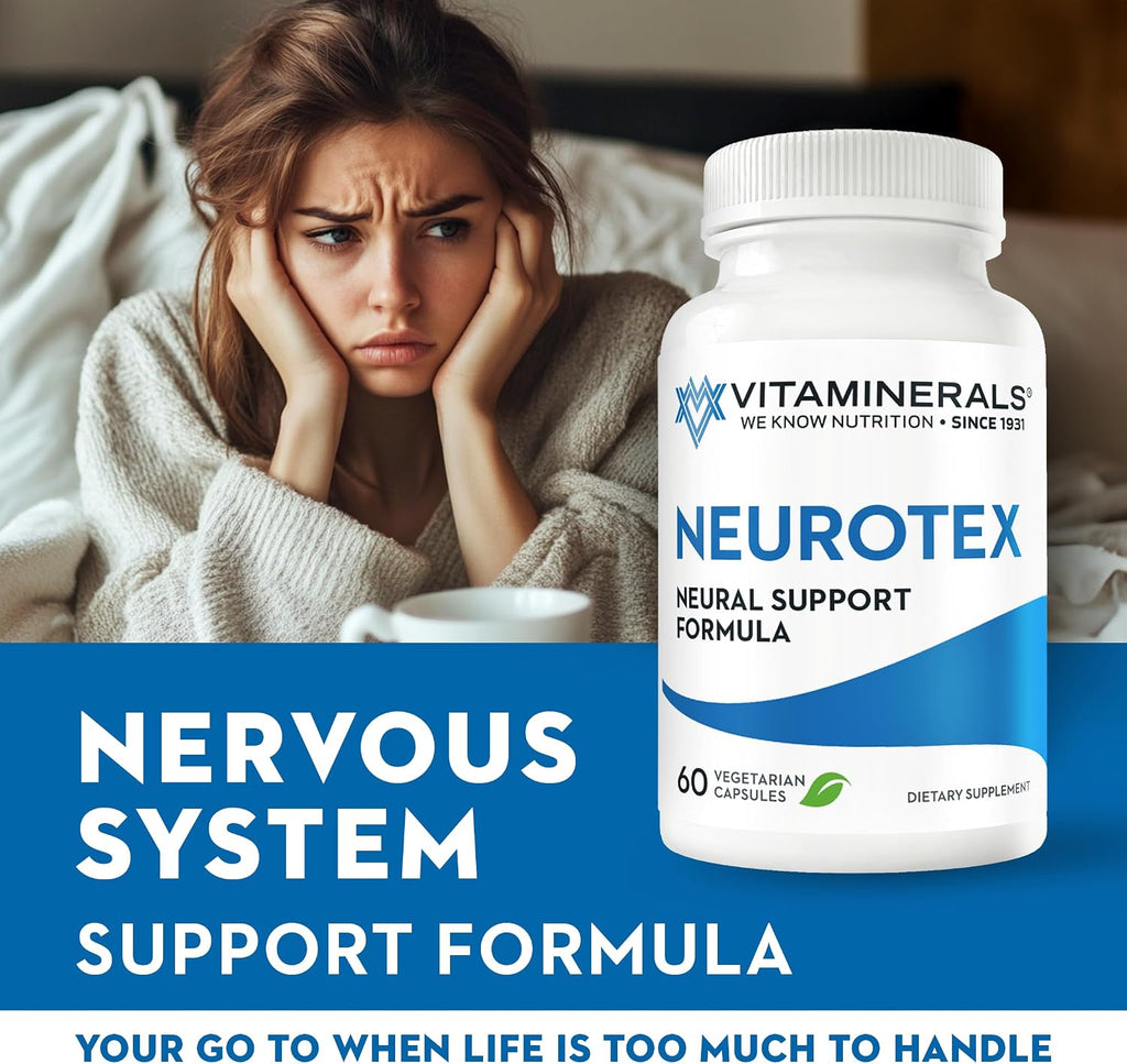 Vitaminerals® 119 Neurotex™ | Apoyo al Sistema Nervioso y Alivio del Estrés | Mente Tranquila | Estado de Ánimo Positivo | 60 Cápsulas Vegetarianas