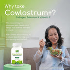 ERAVIBE Suplemento de Calostro 4 en 1, Colágeno, Selenio y Vitamina C - 2100 mg - 120 Cápsulas Veganas