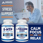 Arazo Nutrition L-Theanina 250mg (Extra Strength) con Inositol 100mg, 120 Cápsulas Vegetarianas