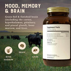HEART & SOIL – Suplemento de Cerebro de Res 100% Pasto 3000 mg – Memoria y Concentración – 180 Cápsulas