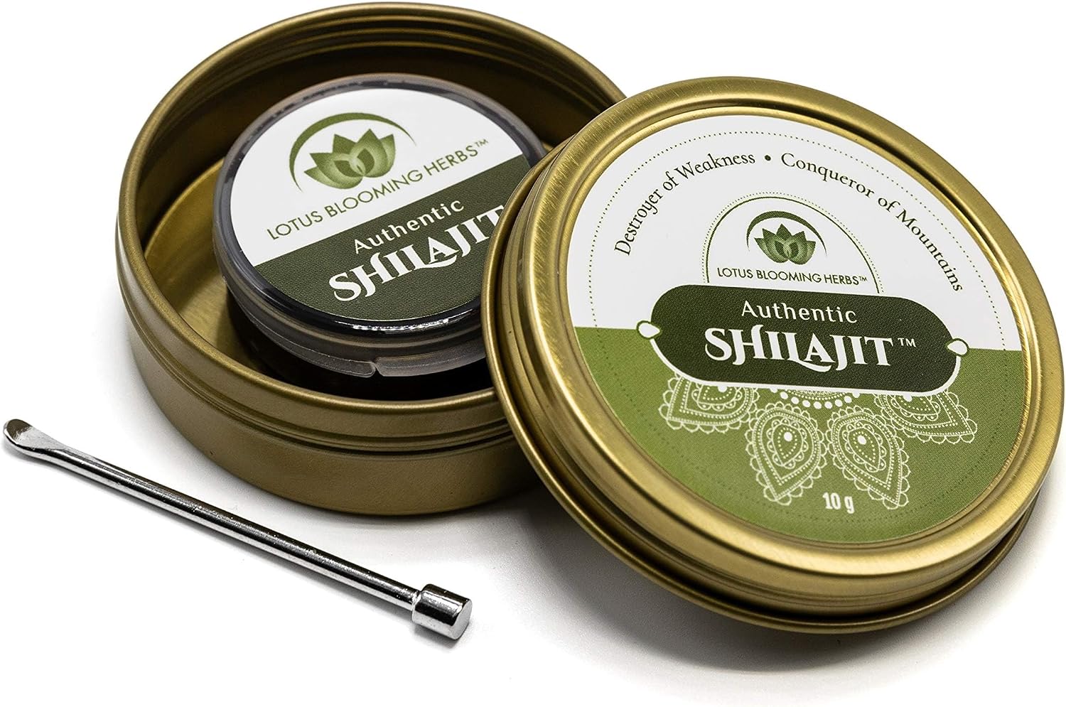 Auténtico Shilajit – Resina Pura de Grado Oro del Himalaya con Ácido Fúlvico y Minerales Traza | Lotus Blooming Herbs | 10 Gramos