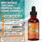 Tropical Oasis USDA Organic Liquid Vitamin C Drops - 60 Servings