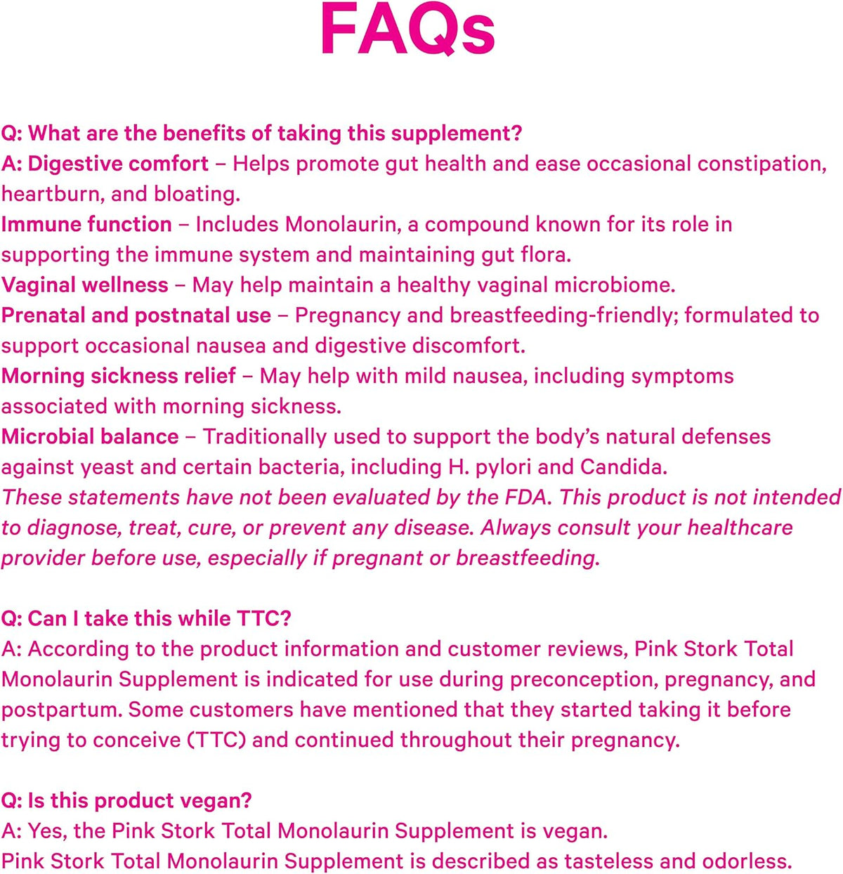 Pink Stork Monolaurin Pellets – Ácido Láurico Vegano para Apoyo Inmunológico y Digestivo – 226g – Image 8