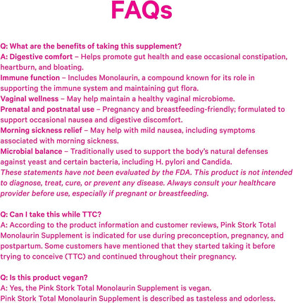 Pink Stork Monolaurin Pellets – Ácido Láurico Vegano para Apoyo Inmunológico y Digestivo – 226g – Image 8