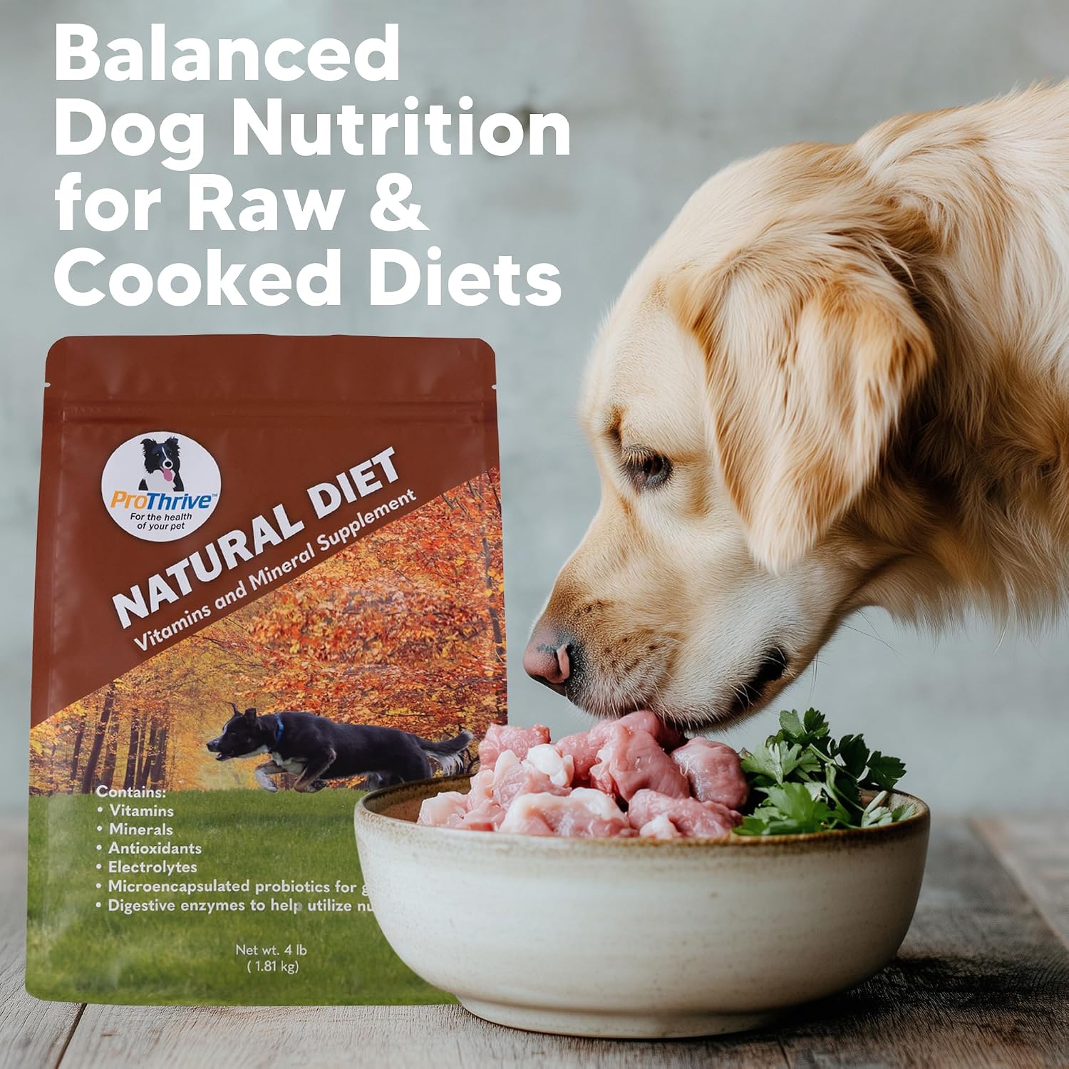 ProThrive Canine Natural Diet Supplement - Complemento Nutricional en Polvo para Perros, 1.8 kg