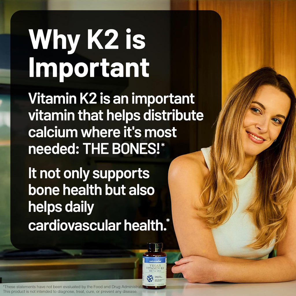 NatureWise Vitamina K2 600 mcg con MK-7 100 mcg y MK-4 500 mcg - Fórmula biodisponible mejorada - Complejo K para la salud ósea y cardíaca - Vegano, Sin Gluten, No GMO - 360 Cápsulas Blandas [Suministro para 1 Año]