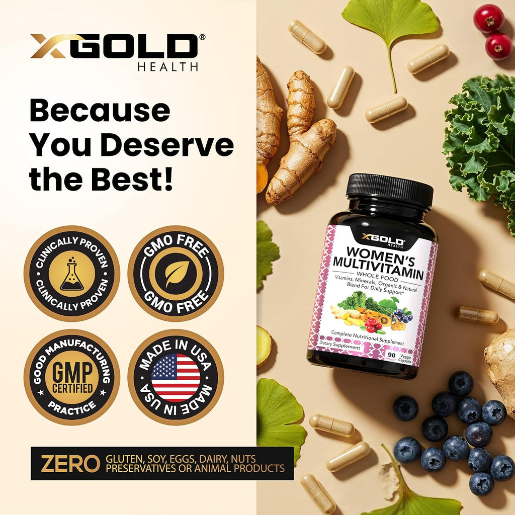 Multivitamínico Vegano para Mujeres 50+ con Superalimentos Orgánicos - 90 Cápsulas
