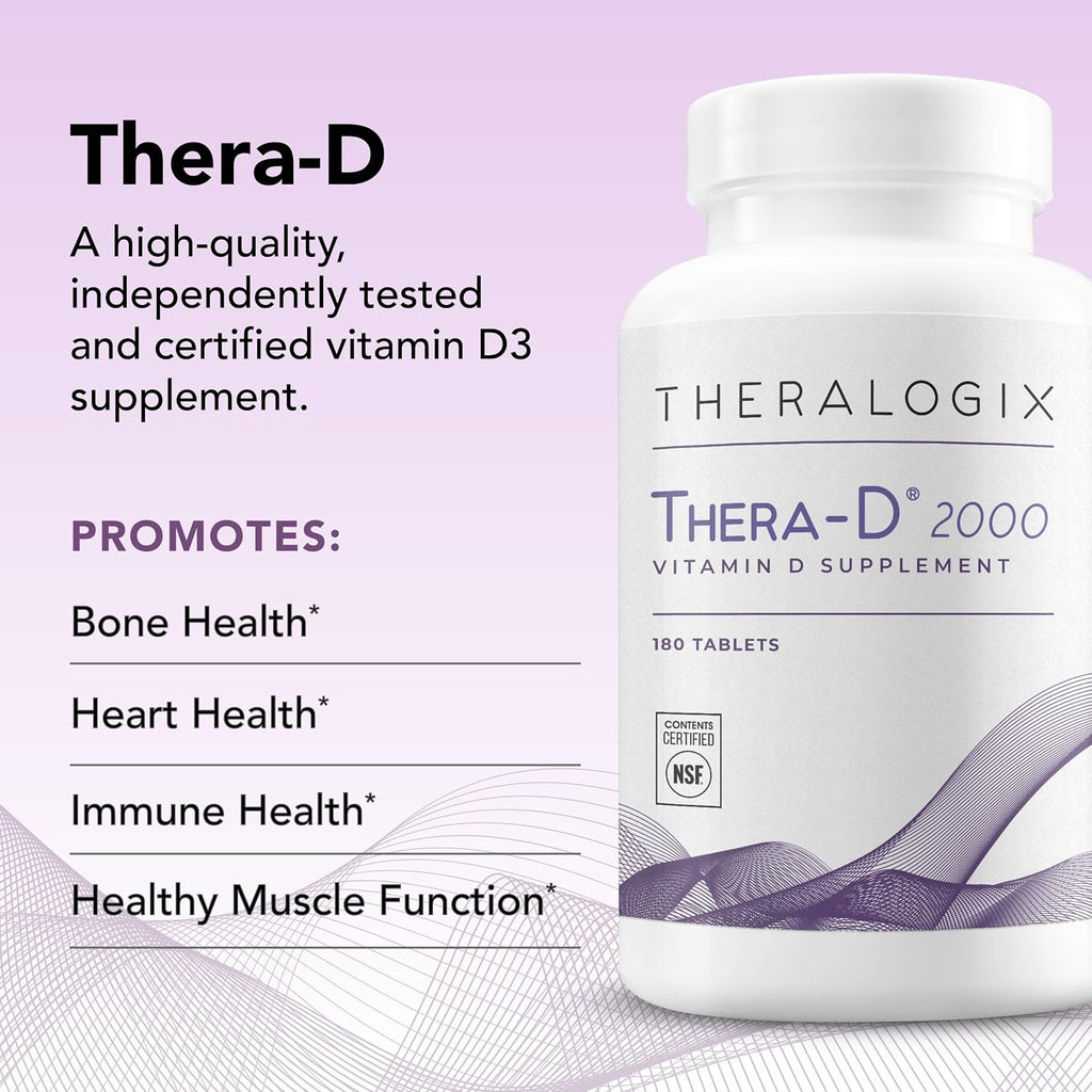 Theralogix Thera-D 2000 - 2000 IU (50 mcg) Vitamina D3 - 180 Comprimidos