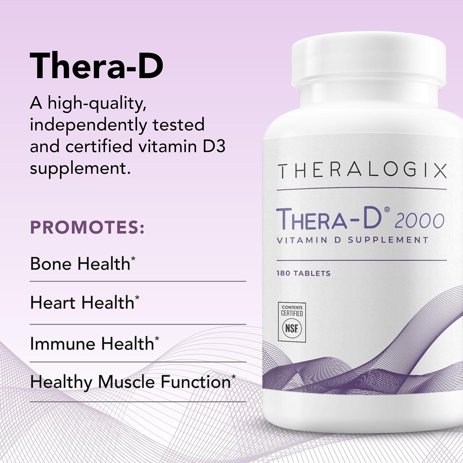 Theralogix Thera-D 2000 - 2000 IU (50 mcg) Vitamina D3 - 180 Comprimidos