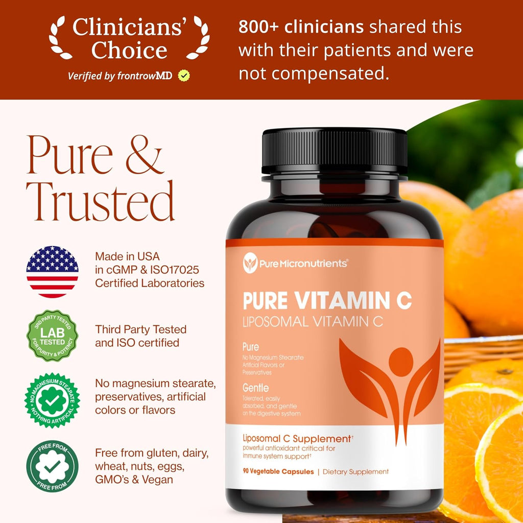 Pure Micronutrients Vitamina C Liposomal - 1400 mg por dosis - 90 Cápsulas