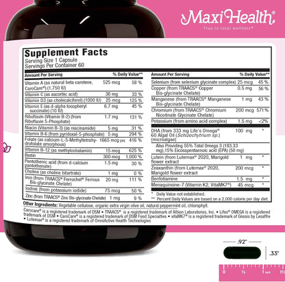 Maxi Health Methyl Prenatal DHA - Vitaminas Prenatales con DHA y Ácido Fólico - 60 Cápsulas Blandas