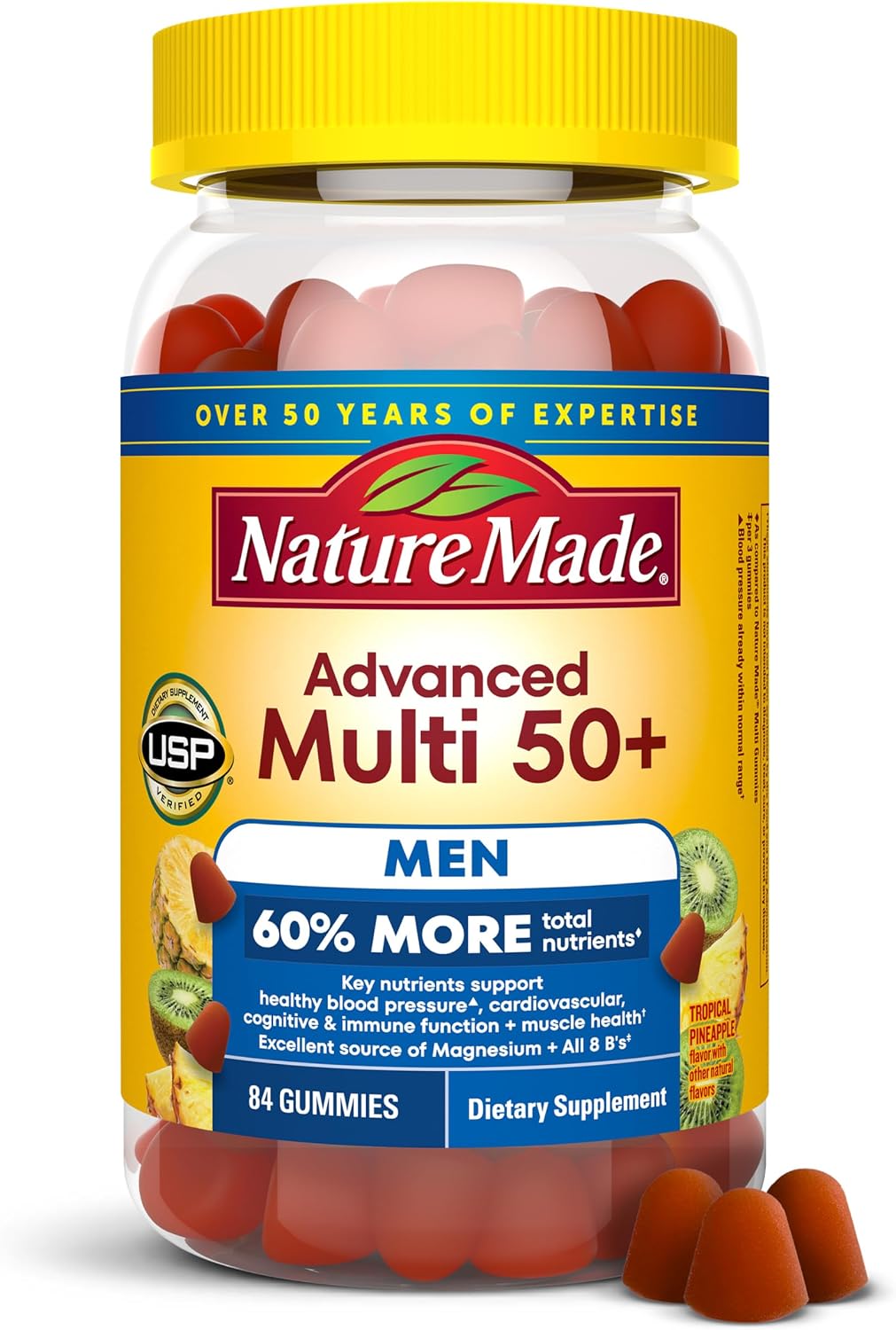 Nature Made Advanced Multivitamin Gummies 50+ para Él - 84 Gominolas