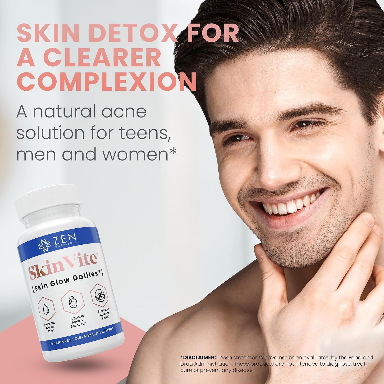 Zen Nutrients SkinVite: Suplemento Natural para la Piel, Acné y Apoyo Digestivo