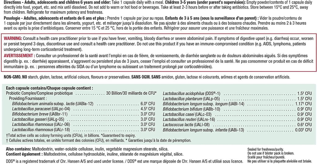 Probiotic 30 Billion, 30 cápsulas - Jamieson