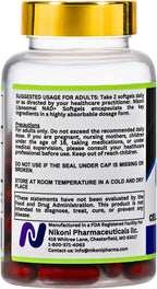 Nikoni Liposomal NAD+ 2000 mg con TMG y Pterostilbeno - 60 Cápsulas Blandas