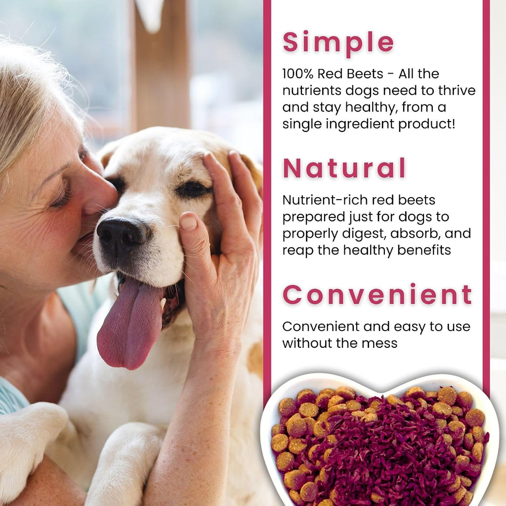 Olewo Remolacha Roja para Perros Granulado – Complemento Alimenticio para Apoyo Interno, Sensibilidad de la Piel y Equilibrio General, Fibra Prebiótica y Nutrientes de Alimentos Integrales, 623 g