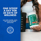 Evogen Evogreens - Super Greens en Polvo con Espirulina, Probióticos y Extracto de Granada Pomanox, Sabor Fruit Punch, 30 Raciones