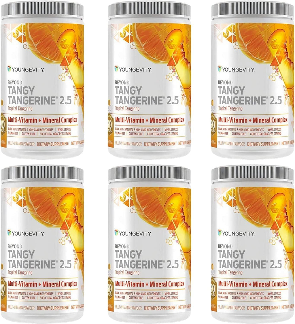 Youngevity Beyond Tangy Tangerine 2.5 Tropical Tangerine - Complejo Multivitamínico y Mineral con Alimentos Naturales (6 unidades)