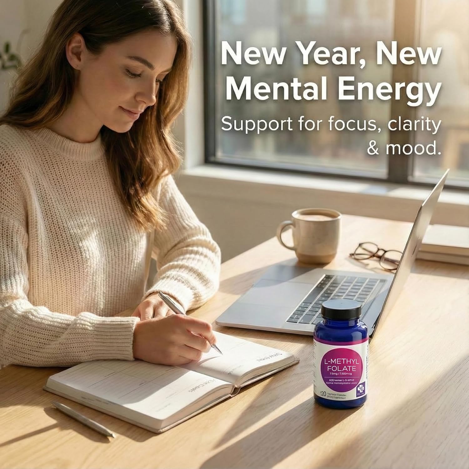 MD Life L-Metilfolato 7.5 mg - 120 Cápsulas - Forma Activa de Folato con Aminoácidos Esenciales