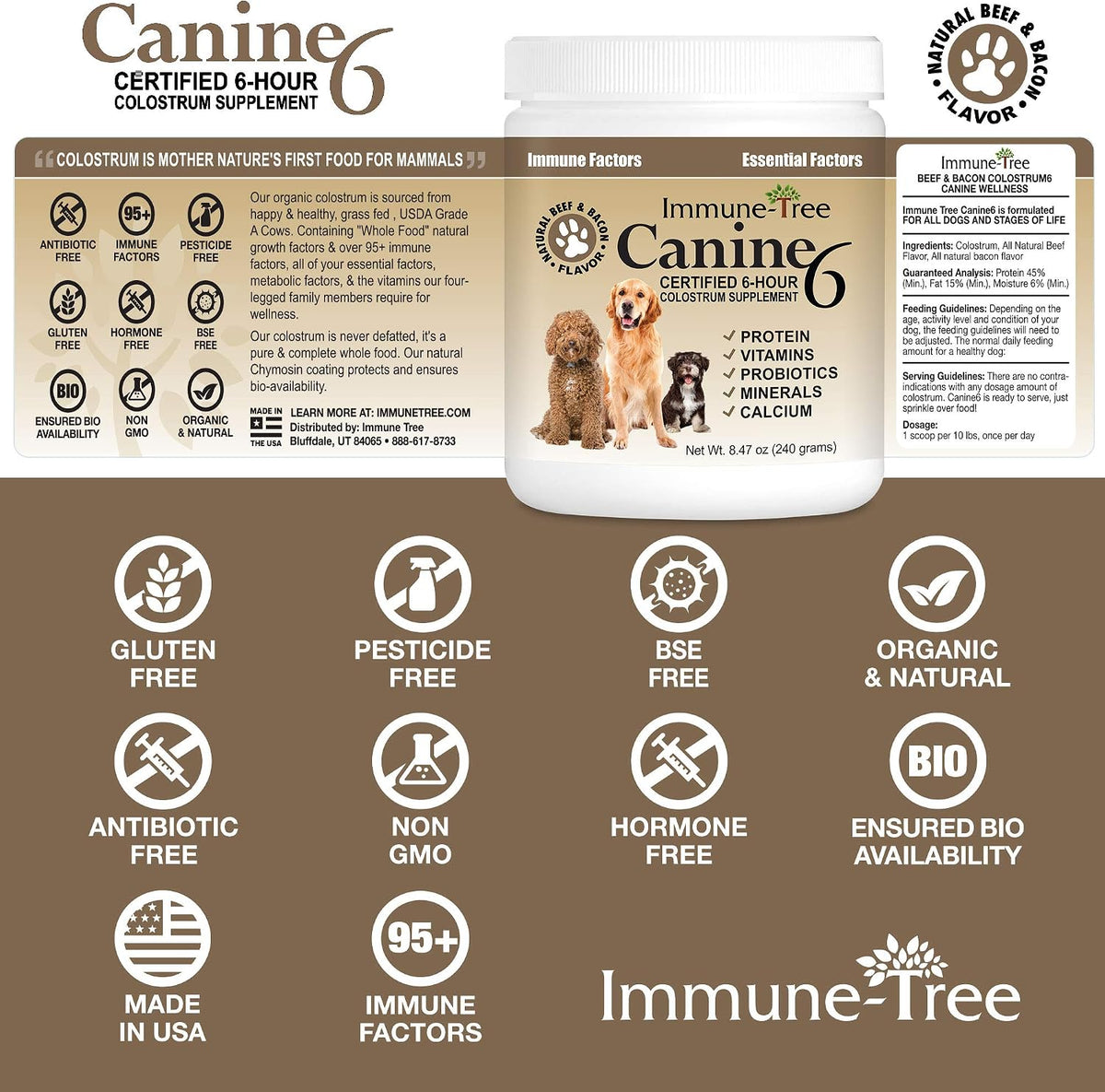 Calostro bovino para perros y cachorros | Suplemento para el sistema inmunológico | Alivio para alergias, picor de piel y – Image 5