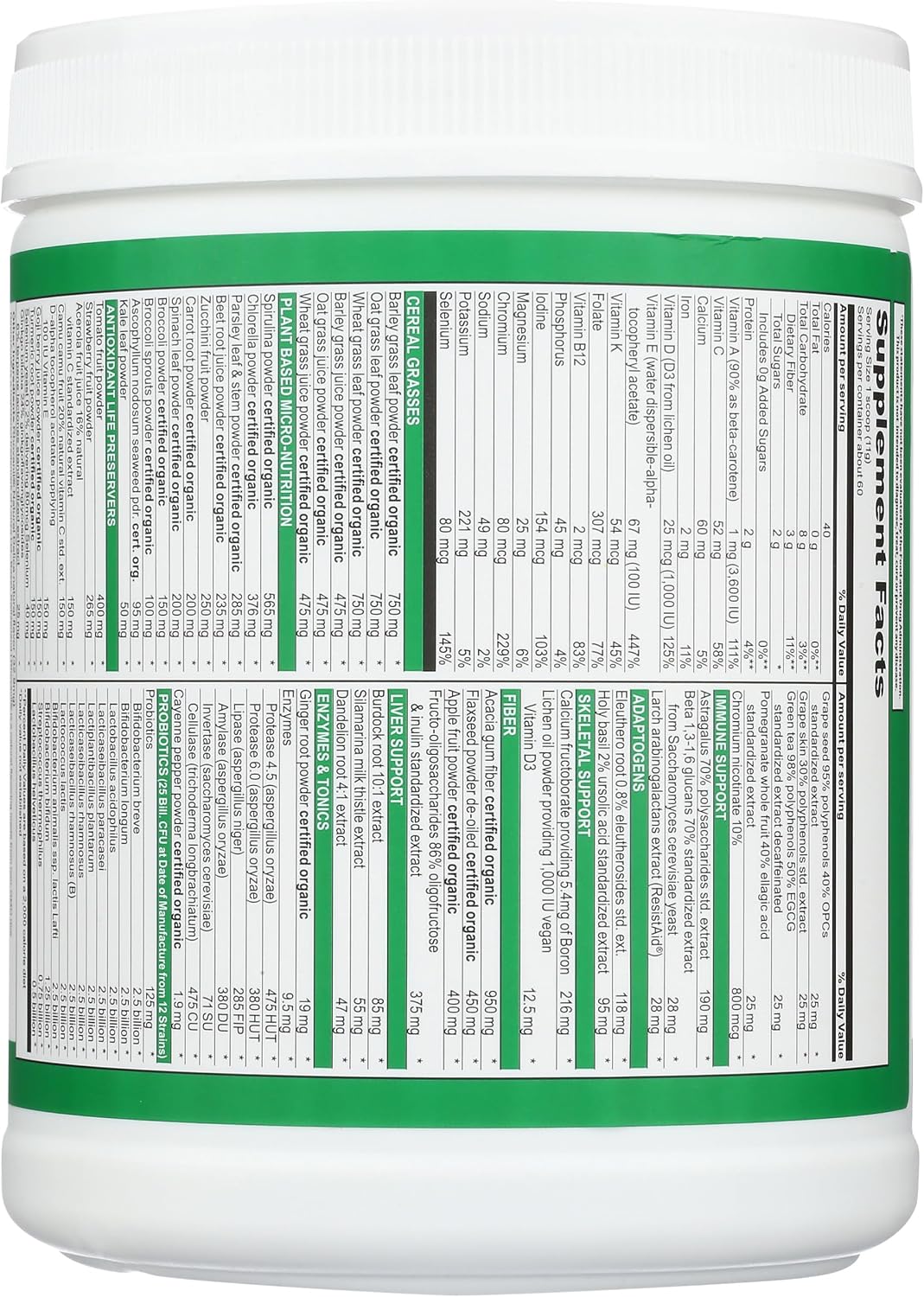 Vibrant Health Green Vibrance Powder, 660 g