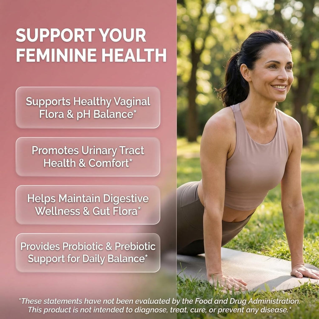 Clean Nutra Vaginal Probiotics for Women + Prebiotics Digestive Enzymes Bromelain Cranberry D Mannose Horsetail Black Cohosh Artichoke Hibiscus Flowers Probiotic for Digestive Health 90 Vegan Capsules