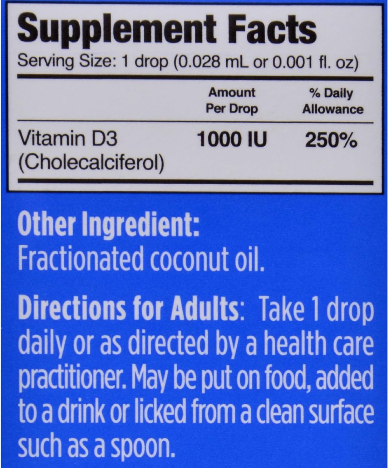 Vitamina D 1000 UI, 180 gotas