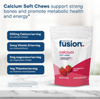 Bariatric Fusion Calcium Chews - Citrato de Calcio con Vitamina D3 - Masticable Sabor Fresa - 60 unidades