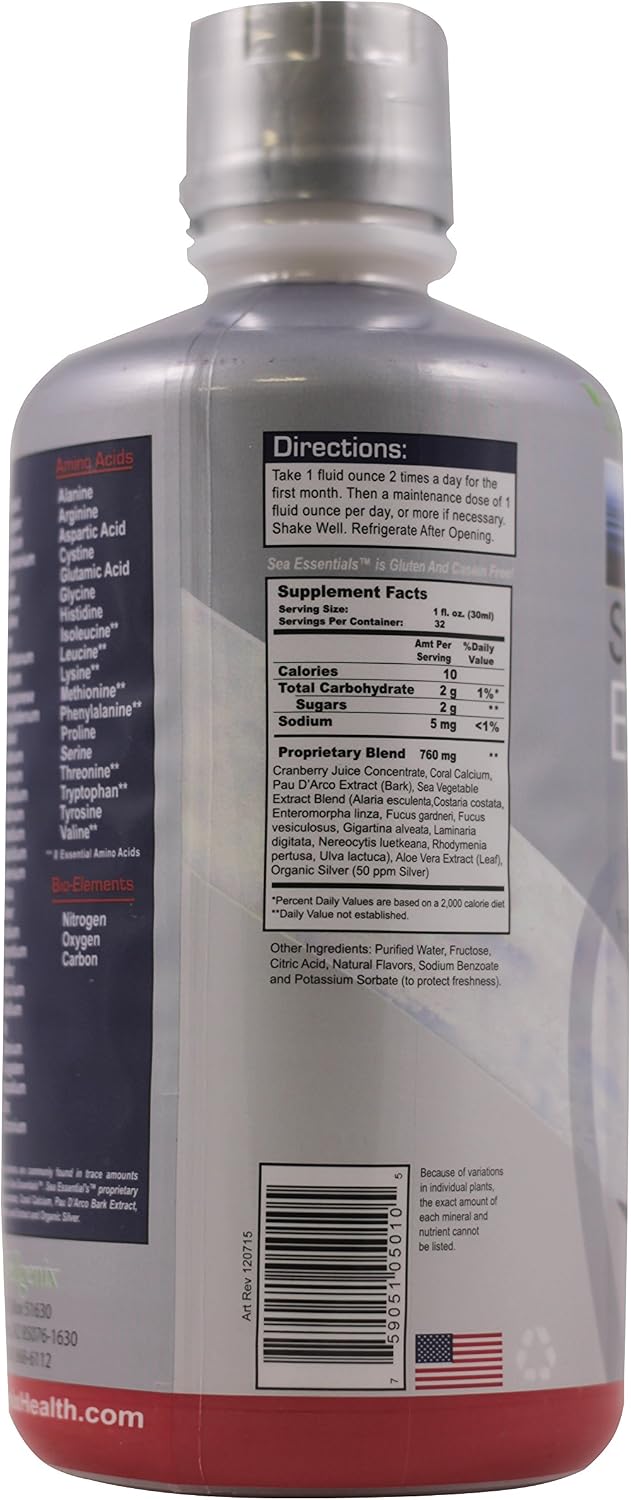 Wellgenix Sea Essentials Minerales Líquidos Traza con Calcio de Coral, 946 ml