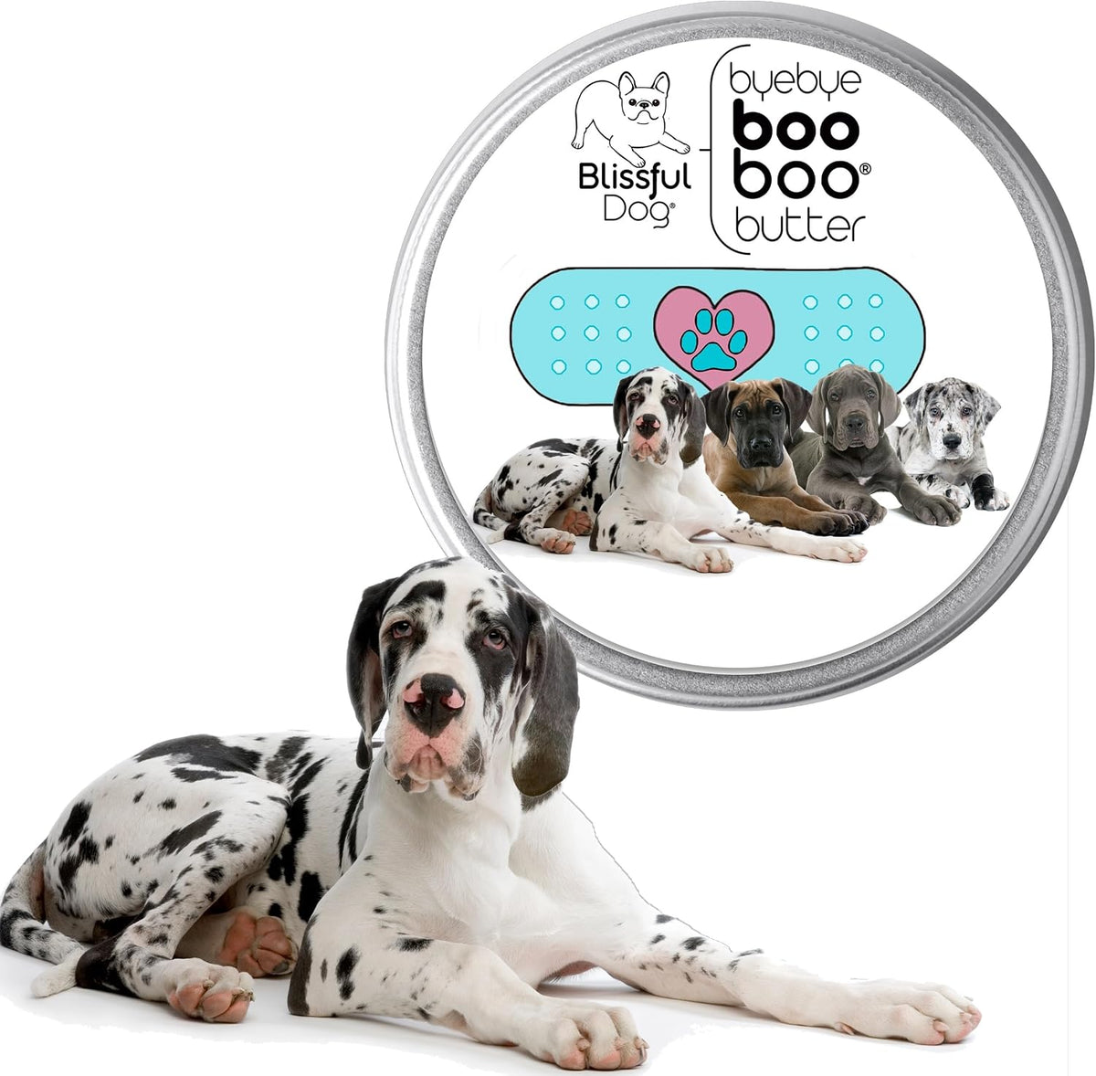 The Blissful Dog 4 oz TIN Great Dane Booboo – Aceite de oliva – Image 2