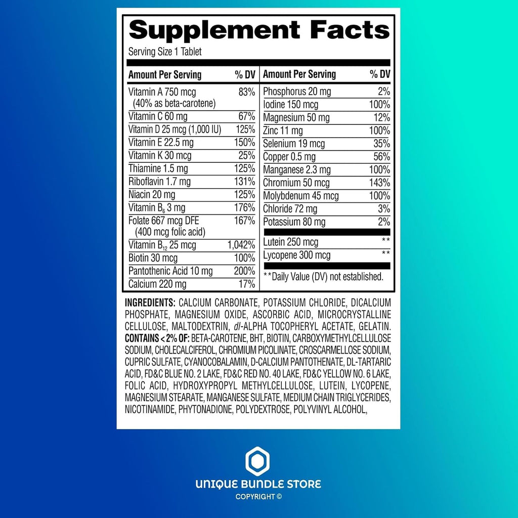 Equate Complete Multivitamin para Adultos 50+ - 125 Comprimidos + Pastillero