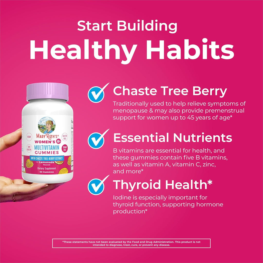 MaryRuth's Multivitamínico para Mujeres 40+ | Gominolas Veganas sin Azúcar con Chasteberry | 60 Unidades