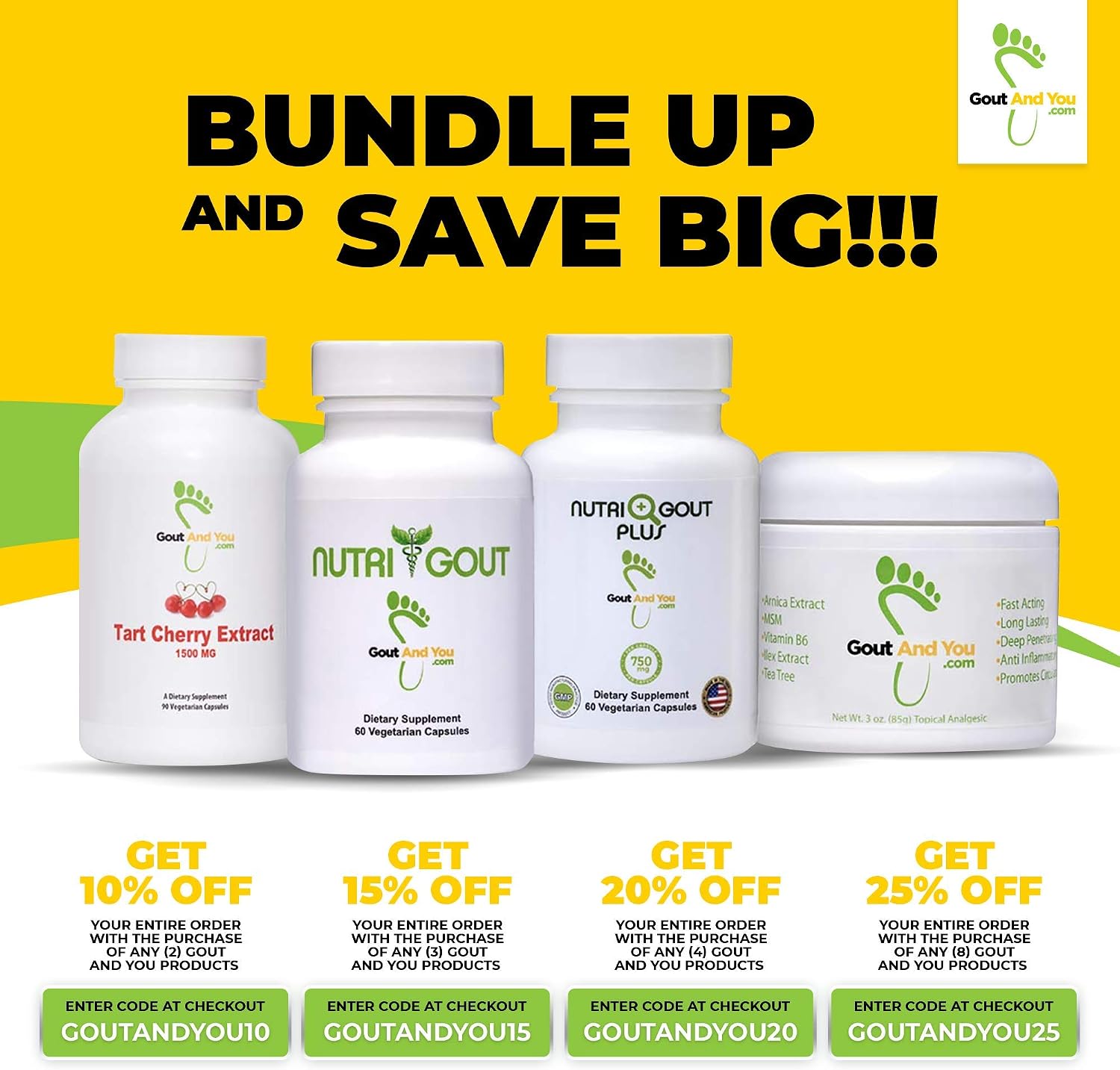 Gout and You NutriGout Plus - Suplemento para el Ácido Úrico - 60 Cápsulas Vegetarianas - 750 mg por Cápsula