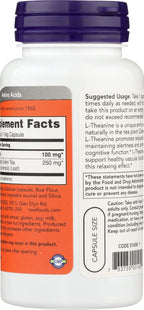 NOW Foods L-Teanina 100 mg, 2 x 90 Cápsulas