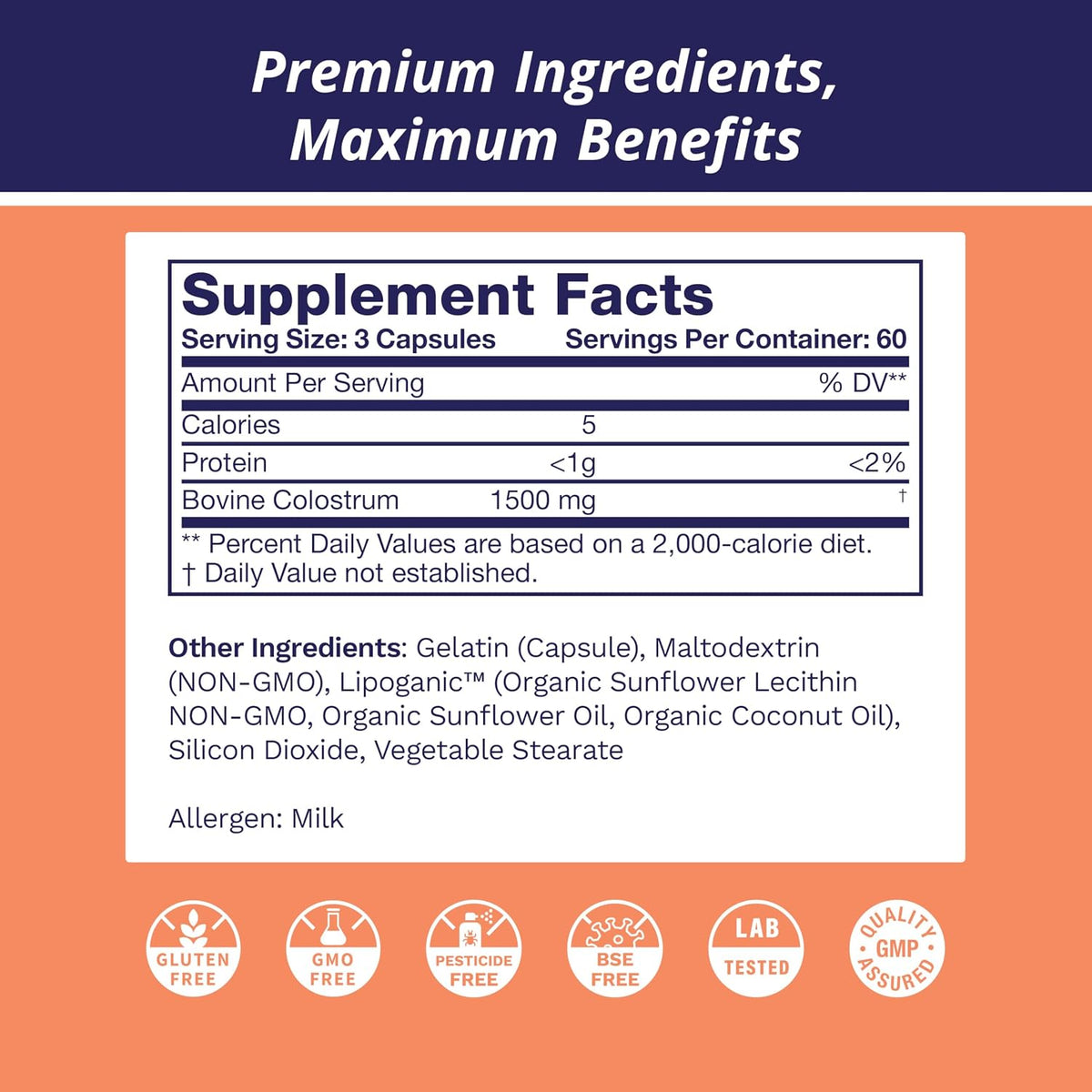 Life's Fortune Calostro Bovino Liposomal 1500 mg - 180 Cápsulas – Image 6