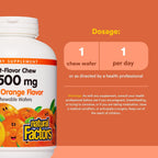 Natural Factors, Chewable Vitamin C for Kids 500 mg, Orange Flavor, 180 Tablets